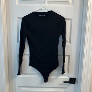 Abercrombie & Fitch Black Long Sleeve Bodysuit